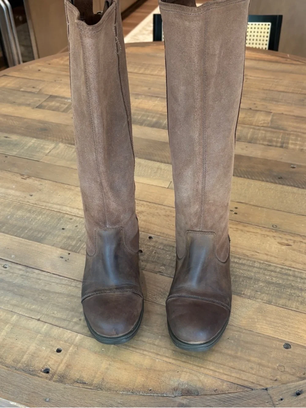 Sorel Major Tall Riding Boots Womens Size 10 Brown Leather Wedge Back Buckle